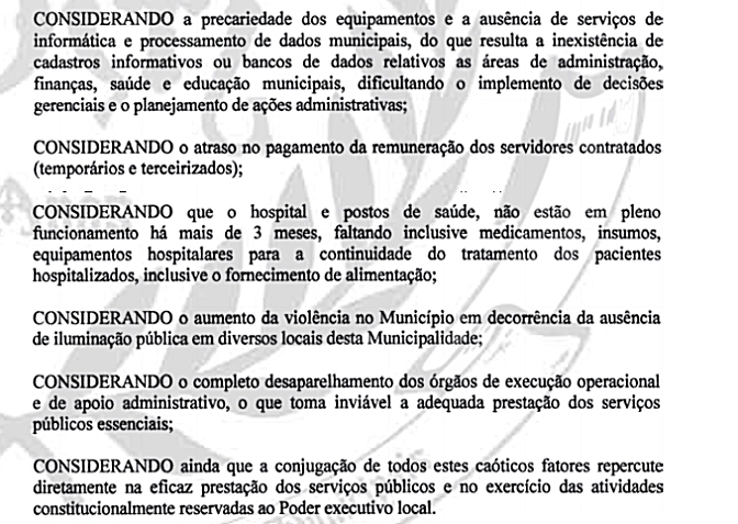 situação de emergência