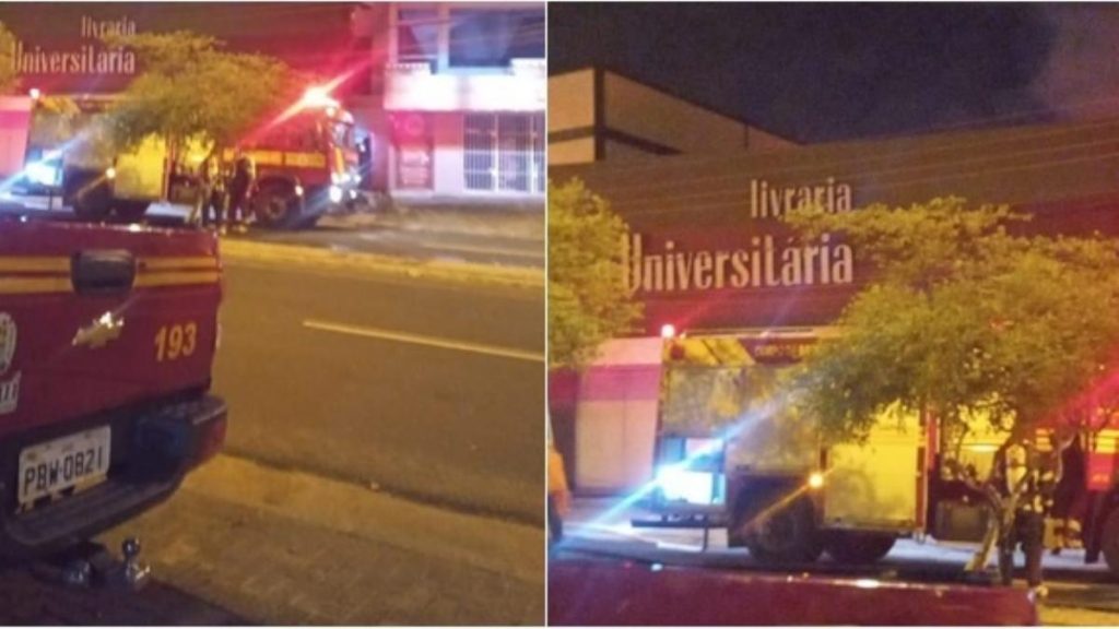 Grande incêndio atinge Livraria Universitária durante a madrugada, em Teresina