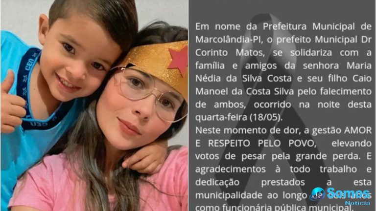 Servidora da Saúde de Marcolândia e o filho morrem em trágico acidente envolvendo automóvel e carreta