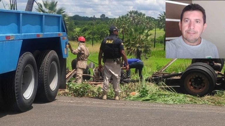 Caminhão carregado com farinha tomba em Passagem Franca e motorista morre