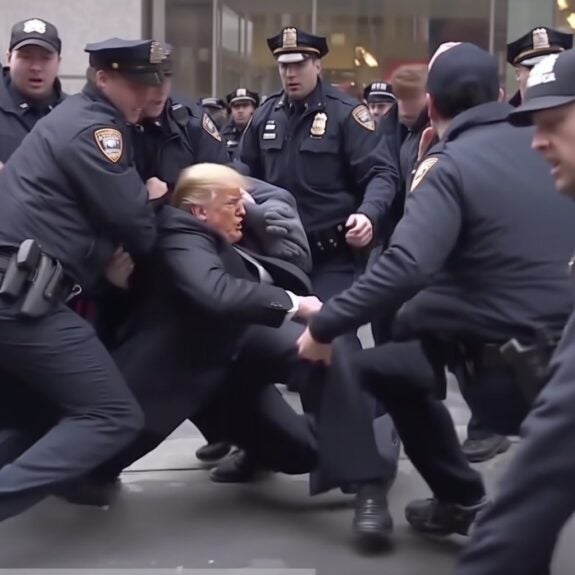 Imagens criadas com IA mostram fake news sobre prisão Donald Trump