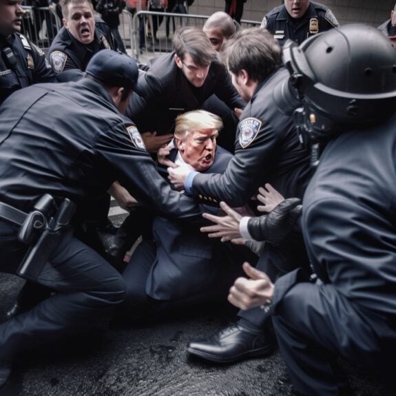 Imagens criadas com IA mostram fake news sobre prisão Donald Trump