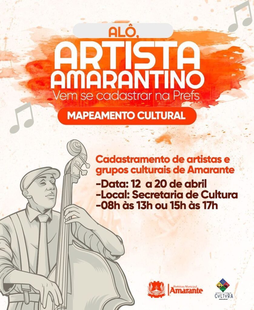 Prefeitura de Amarante inicia cadastro de artistas e grupos para Mapeamento Cultural