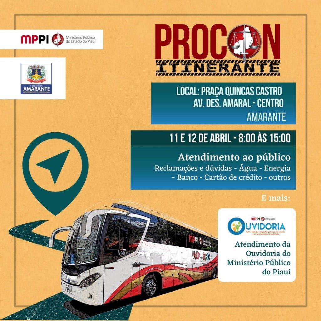 Procon Itinerante vai atender consumidores de Amarante nesta quarta-feira; confira!