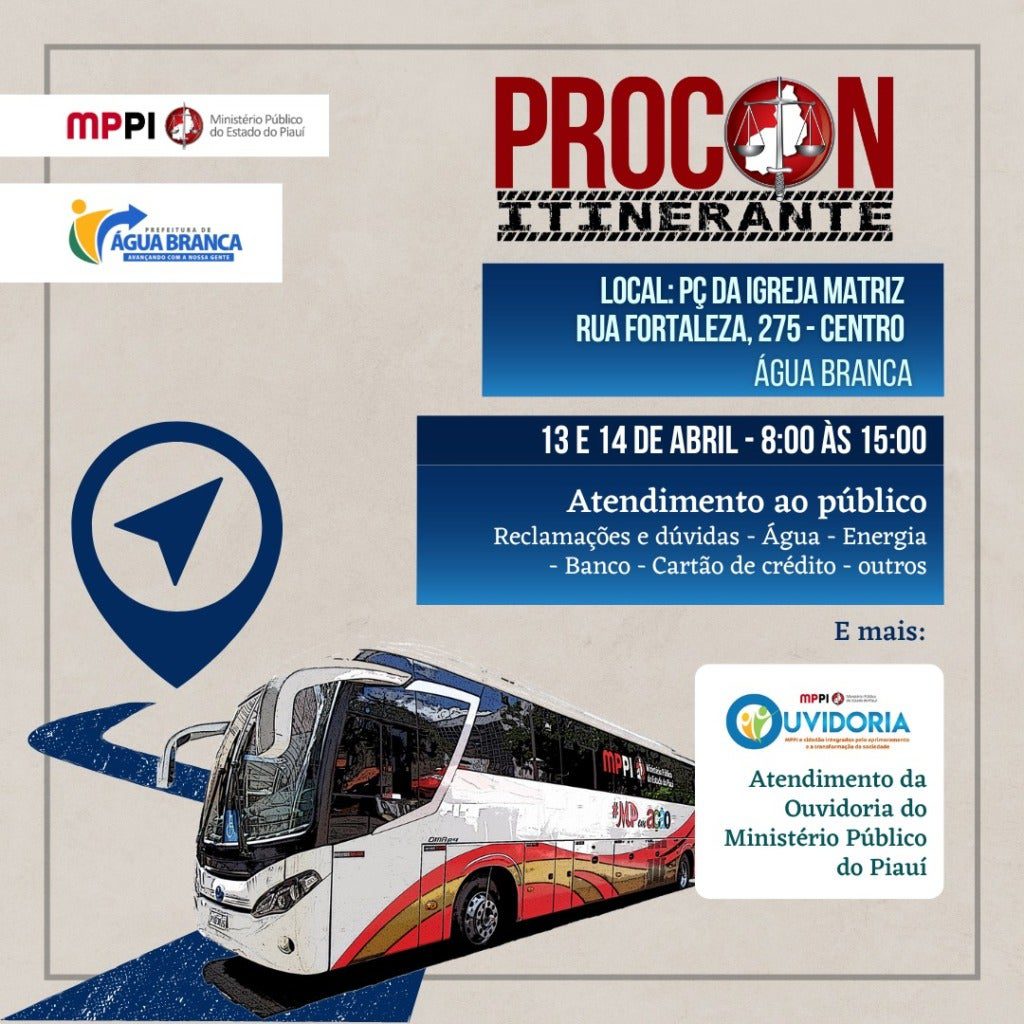 Procon Itinerante vai atender consumidores de Amarante nesta quarta-feira; confira!