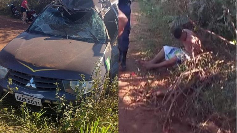 Homem algemado agride motorista e faz viatura capotar