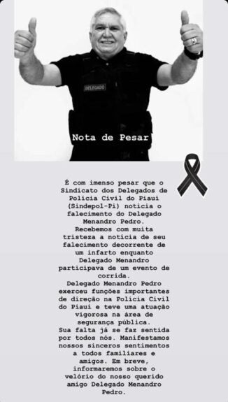 Morre o delegado Menandro Pedro durante corrida em Teresina