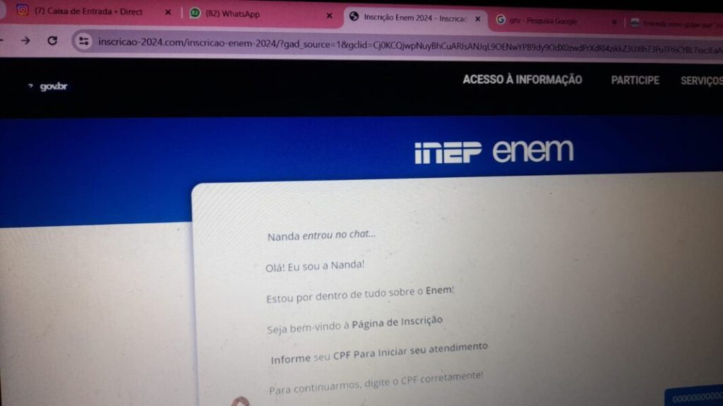 Enem 2024: site imita Página do Participante para aplicar golpe em candidatos