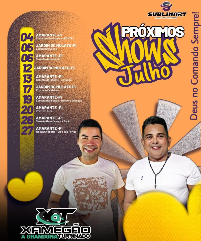 Confira a agenda de shows do Xamegão Turbinado para julho