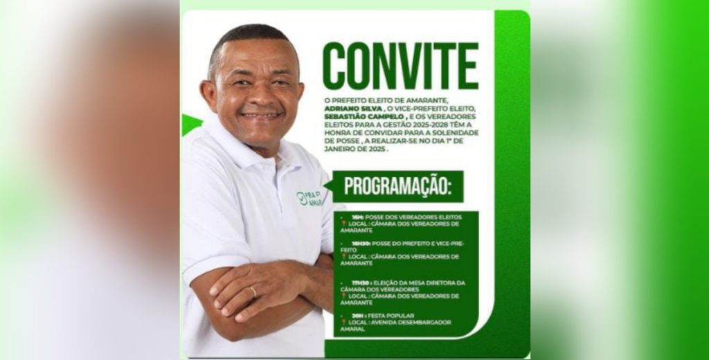 Posse do prefeito eleito de Amarante, vice-prefeito