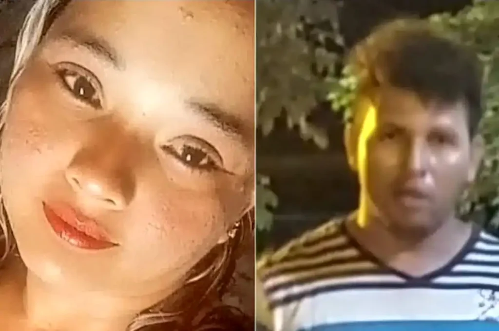 Foto do suspeito, Raimundo José dos Santos, e da vítima, Natalane da Silva.