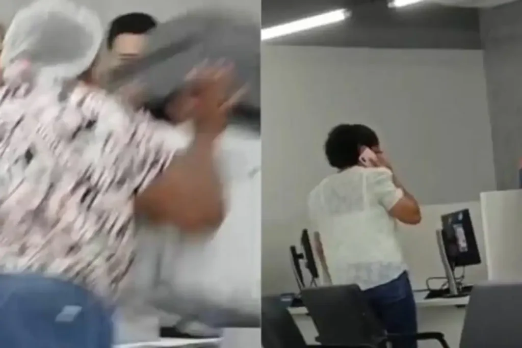 Mulher em protesto visivelmente irritada no balcão de atendimento da Equatorial Piauí
