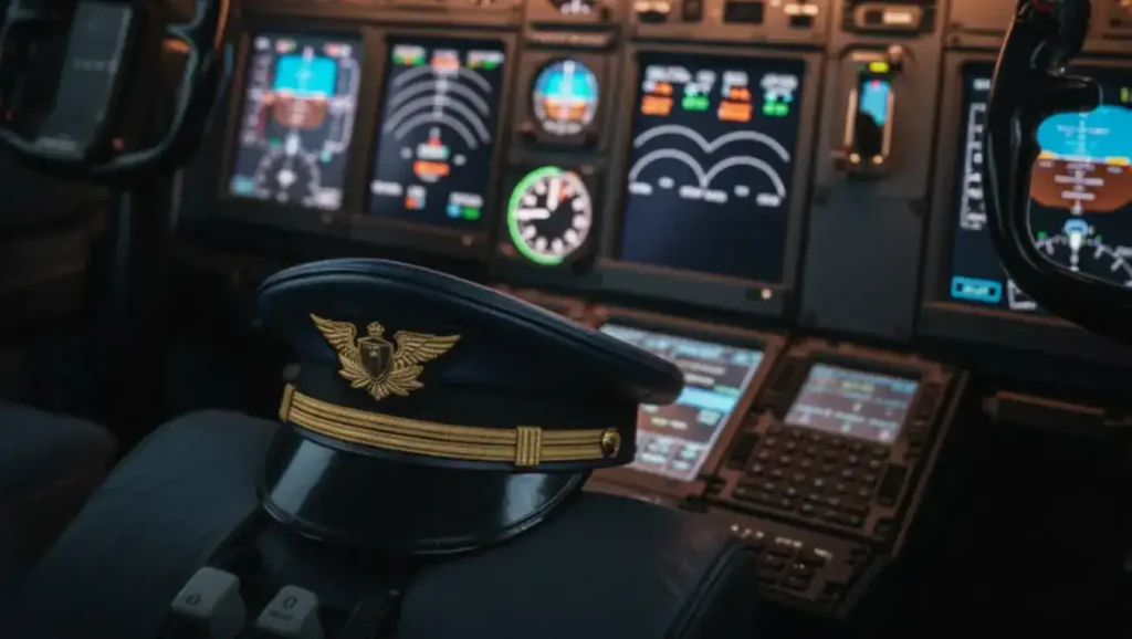 chapéu de piloto encostado