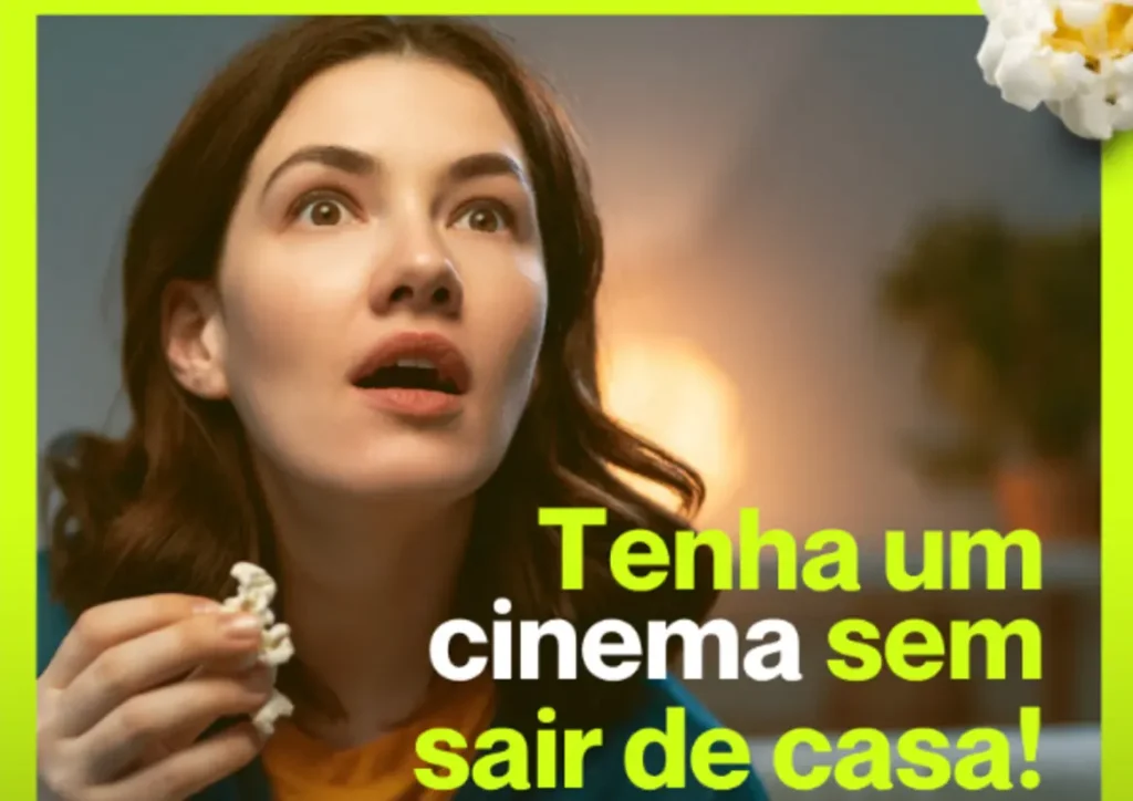 Mão segurando controle remoto em frente a Smart TV exibindo interface de streaming IPTV com ícone de carregamento e o ano 2026.