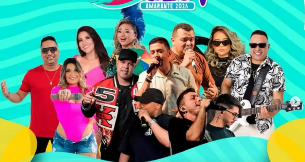 Programação oficial do Carnaval no Cais Amarante 2026 com datas, bandas e horários dos shows