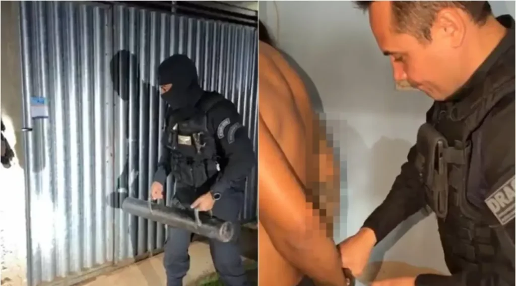 Policiais do DRACO e outras forças de segurança em ação durante operação contra o crime organizado em Joaquim Pires, Piauí, cumprindo mandados.