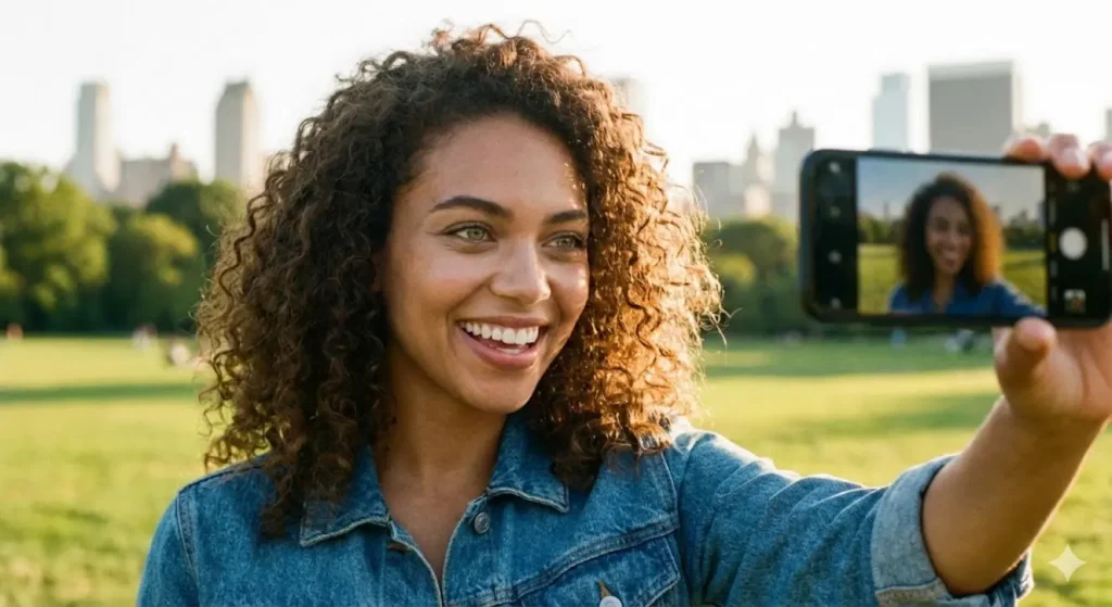 Google lança recuperação de conta com vídeo selfie e prioriza Brasil no acesso 9 Pessoa gravando vídeo selfie em smartphone para recuperar acesso à conta Google