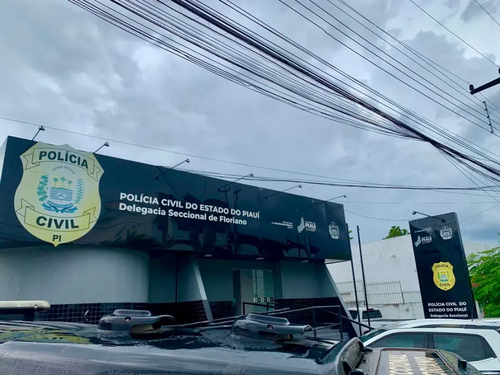 Delegado da Polícia Civil de Floriano apresentando os resultados da Operação Figurinha Repetida contra crimes patrimoniais.