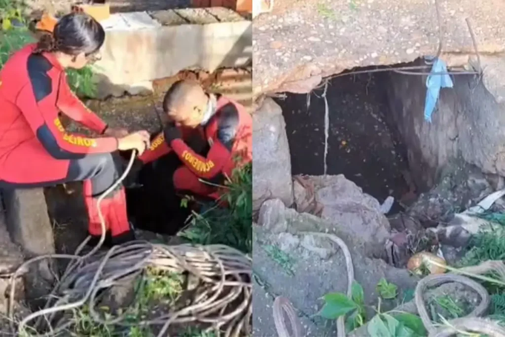 Equipe do Corpo de Bombeiros realiza buscas por José de Ribamar Cardoso dos Santos em bueiro após queda em Teresina.