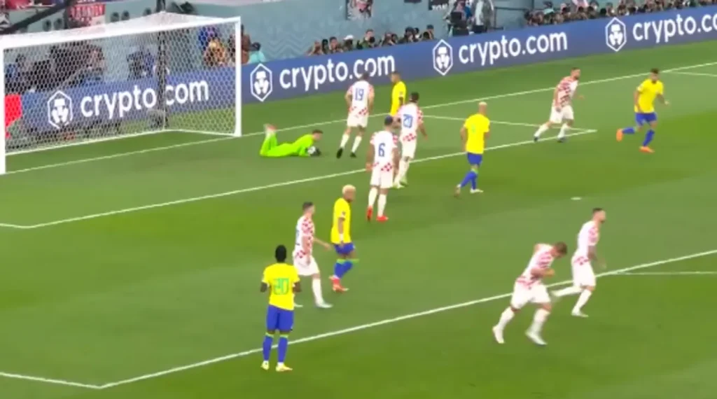 Jogadores da Seleção Brasileira, uniformizados na vitória sobre a Croácia no estádio Camping World, nos Estados Unidos.