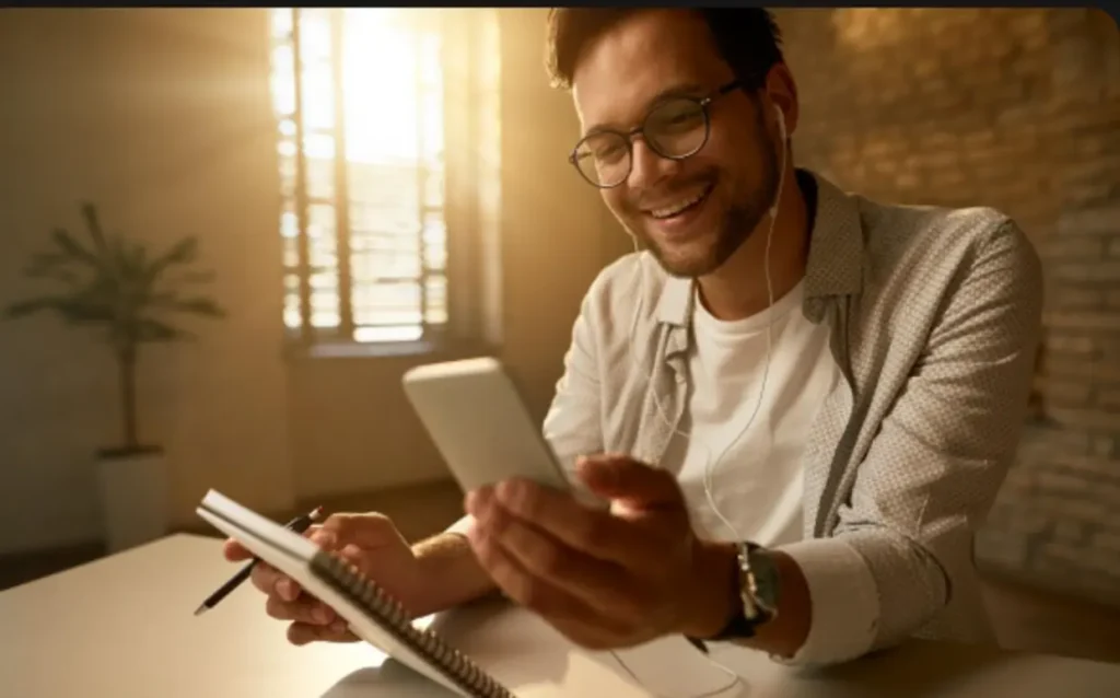 jovem profissional trabalhando no seu escritório, equilibrando orçamento.