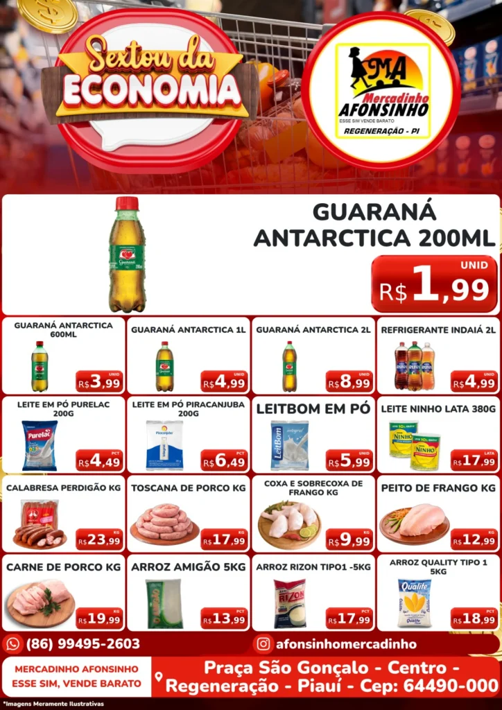 Sextou da Economia com preços super baixos no Mercadinho Afonsinho, em Regeneração 1 Foto de Somos Noticia 9