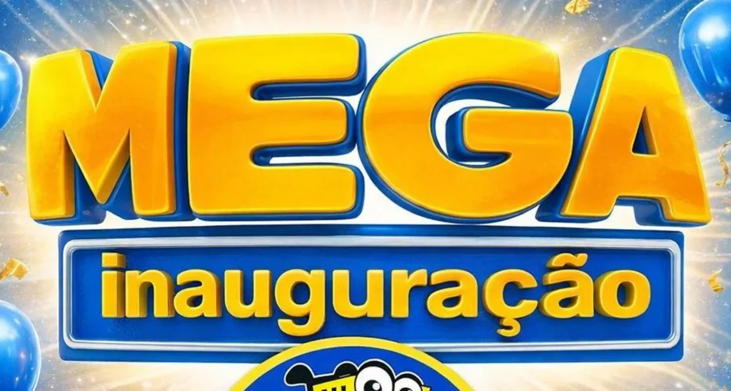 Cartaz publicitário da inauguração do Mercadinho Macêdo em Amarante, destacando o novo endereço na Rua Coronel Borges e o convite para um café com o público