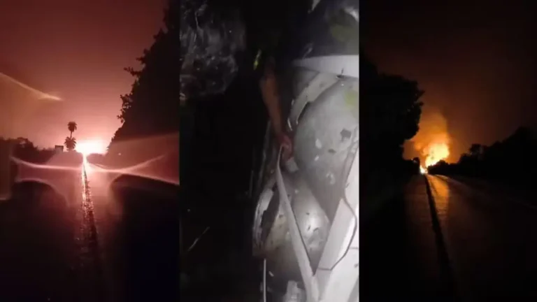 Caminhão carregado com botijões de gás explode na BR-010, no Maranhão