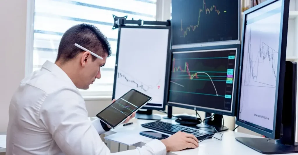 metatrader fazendo operações em um computador