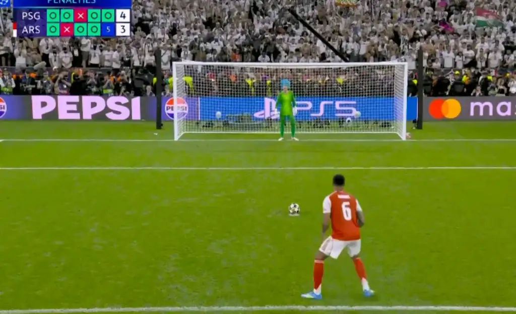 Arsenal em pênalti contra o psg