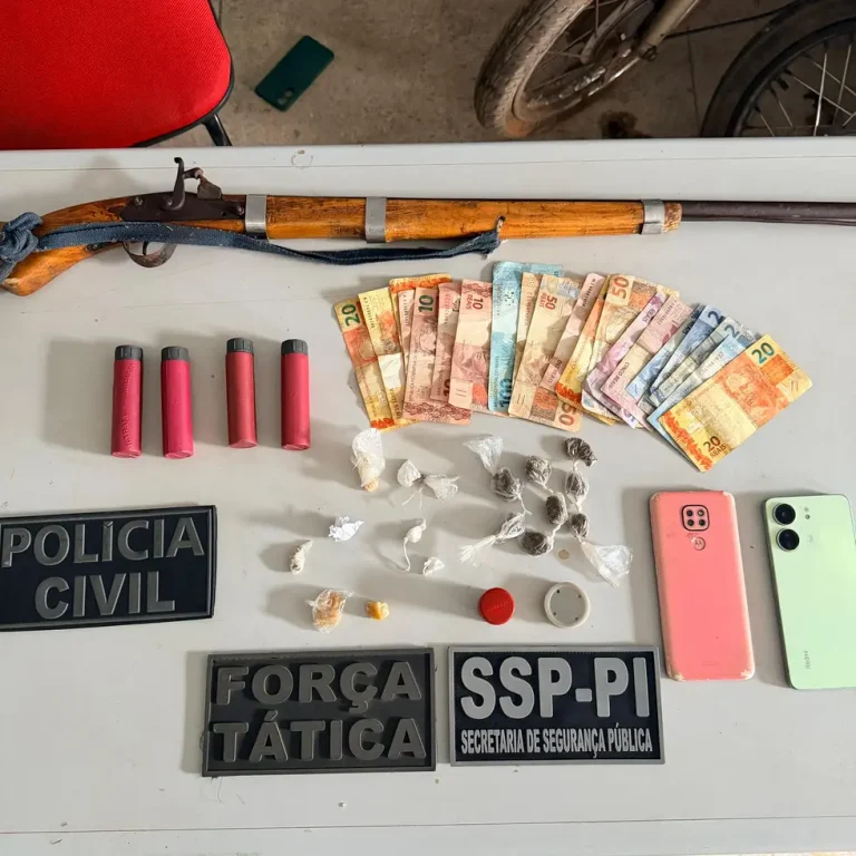 Três presos e drogas apreendidas em operação policial em Jardim do Mulato, no Piauí