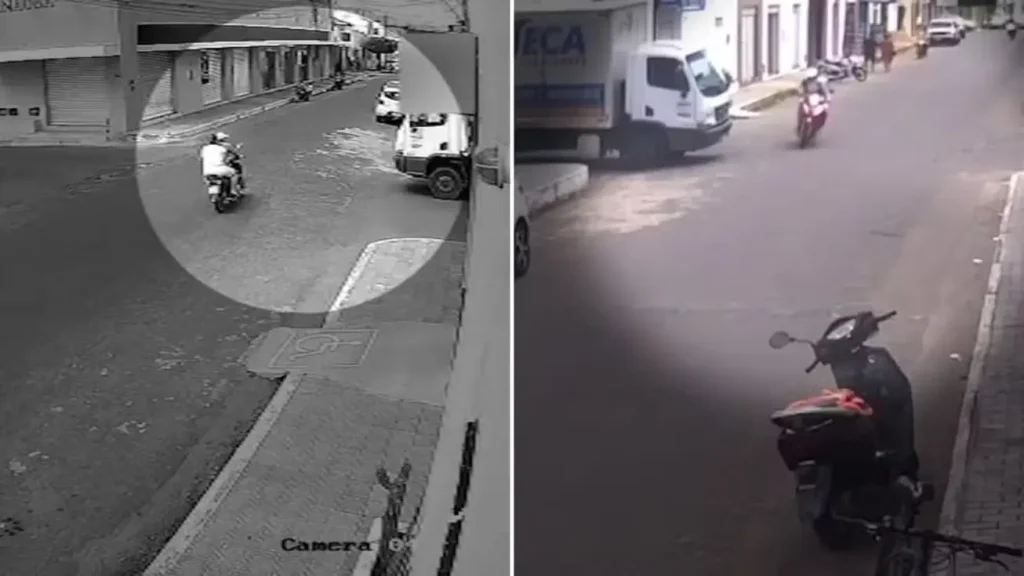 Colagem de frames de câmeras de segurança com veículos