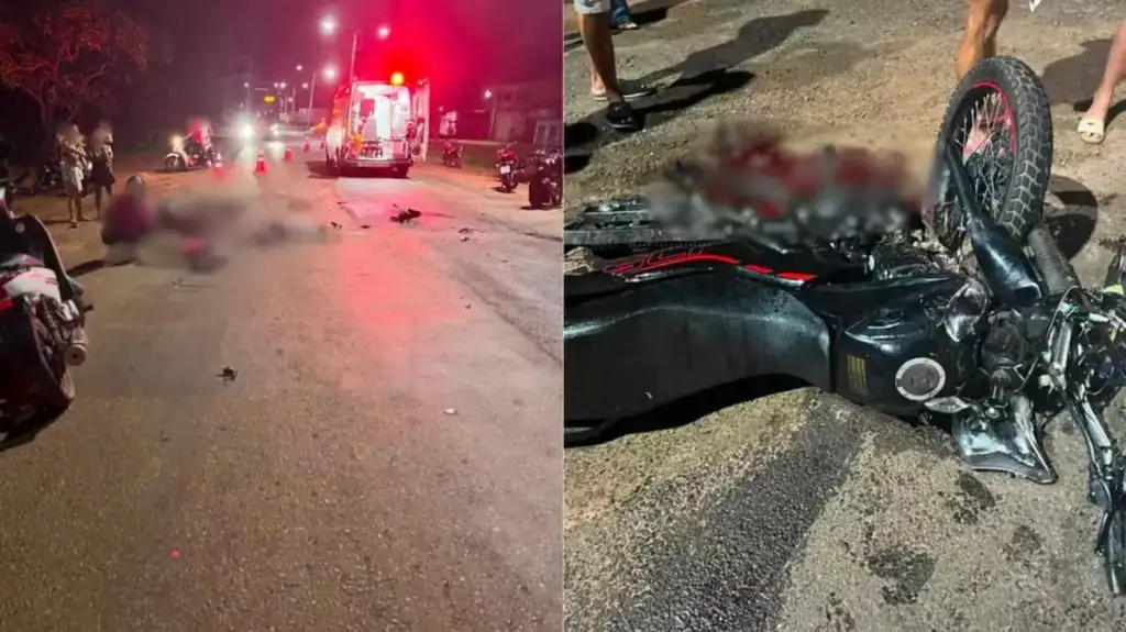 Quatro mortos colisão motos br-222 vitória do mearim: Acidente de moto com ambulância e vítima na rua