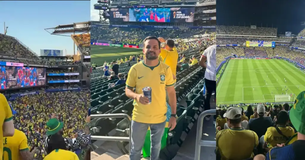 Franciscoense no jogo do brasil x haiti: Diogo Nogueira assiste jogo do Brasil na Copa