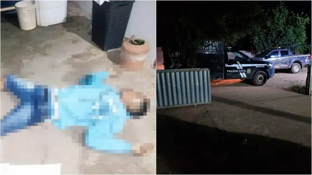 Homem assassinado na zona rural de água branca: Corpo no chão e viaturas da Polícia Civil