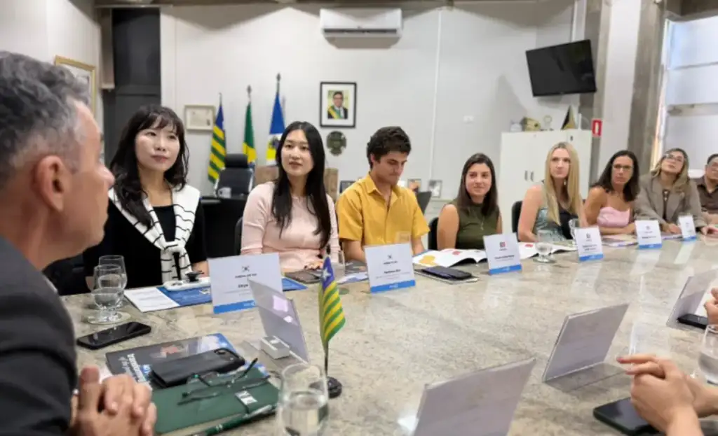 Delegação internacional e membros da UESPI em reunião