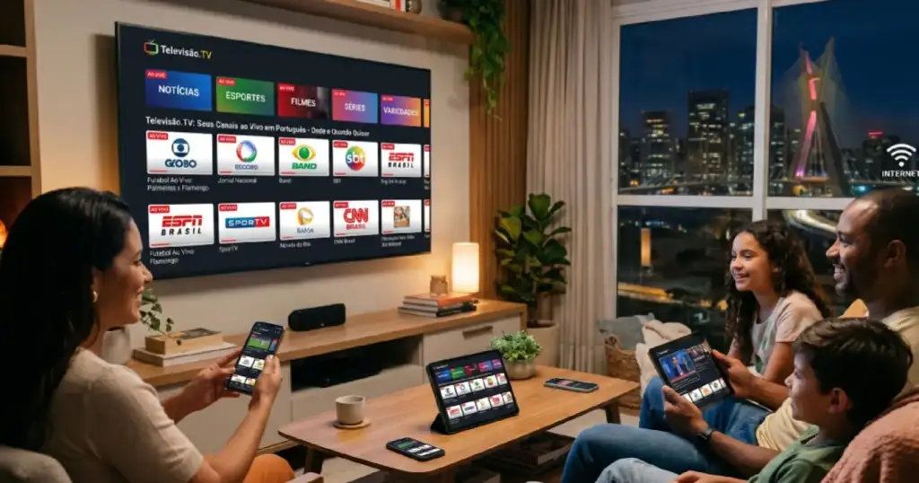 Consumo de tv ao vivo pela internet: Família consome TV ao vivo por agregadores digitais