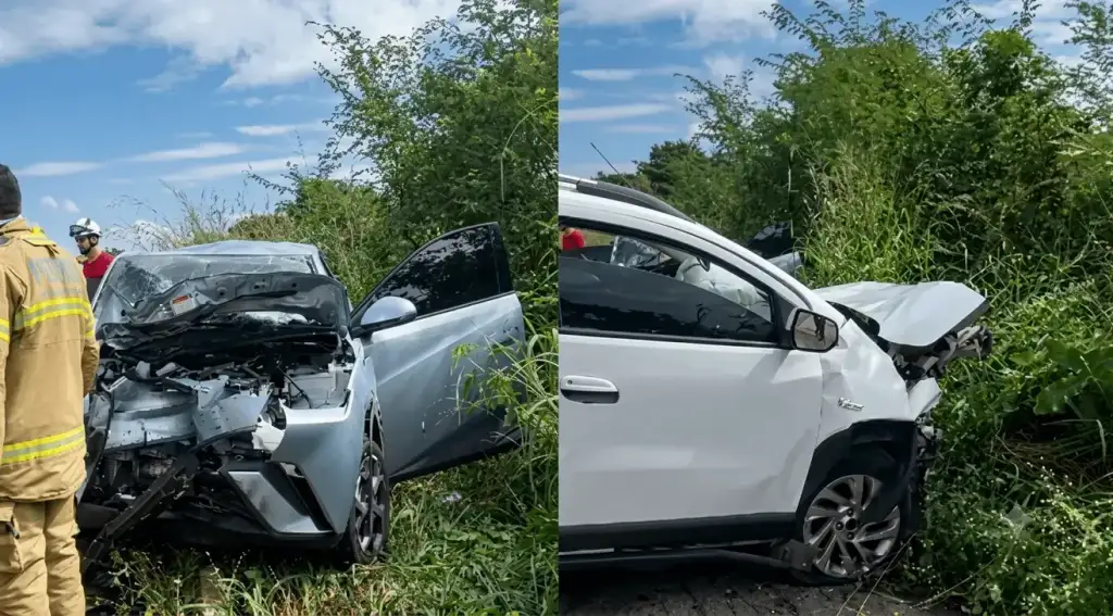 Colisão frontal na br-343 buriti dos lopes cocal: Colisão frontal na BR-343 deixa sete feridos no Piauí