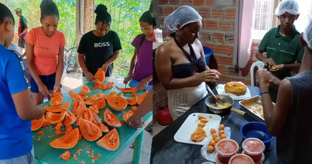 Projeto abóbora escola teresina: Alunos preparam abóbora para projeto empreendedor em Teresina