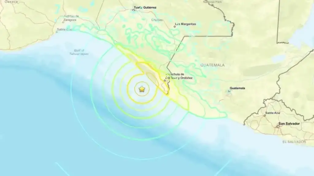 Terremoto na costa do méxico: Mapa do epicentro do terremoto no México e Guatemala