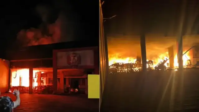 Fogo destrói supermercado em Mirador e bombeiros levam mais de seis horas para controlar as chamas