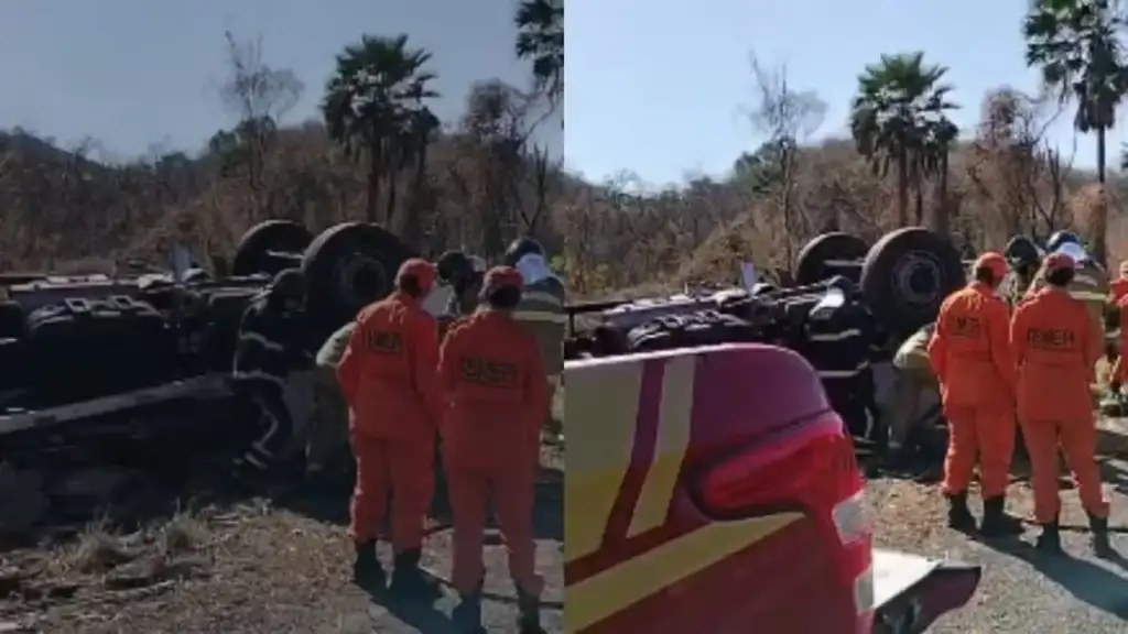 Acidente br-316 monsenhor gil motorista morre: Resgate em acidente com caminhão tombado na BR-316