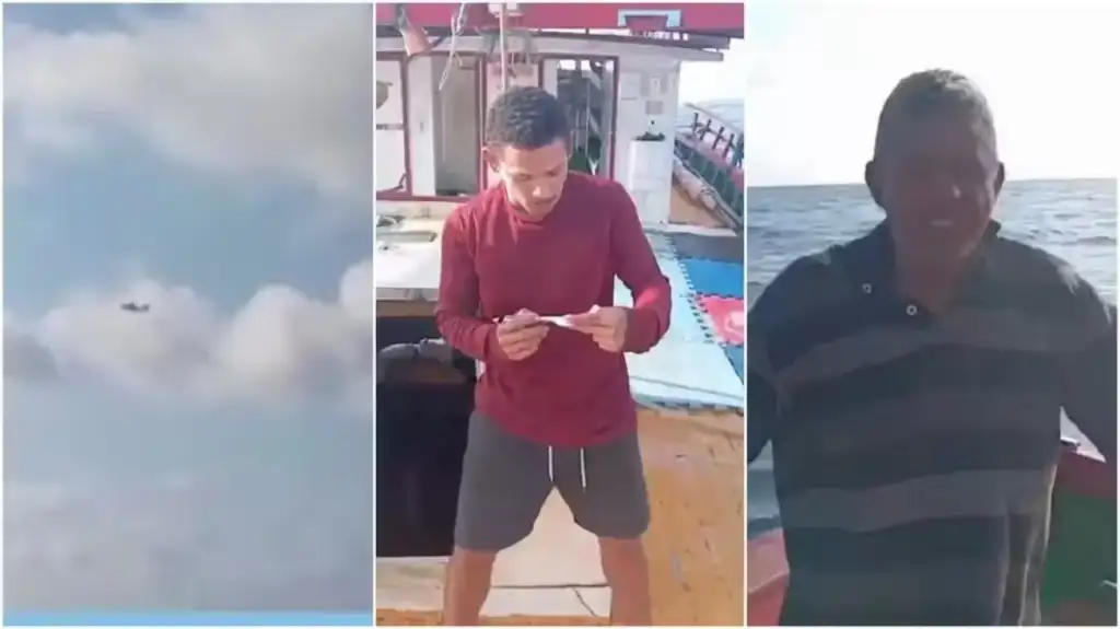 Pescadores à deriva resgatados em alto-mar: Pescadores resgatados em alto-mar pela FAB