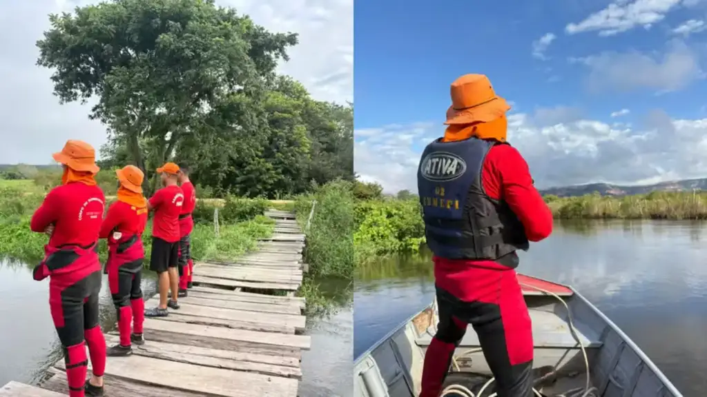 Criança encontrada morta em tutóia: Bombeiros em buscas por criança afogada na divisa MA/PI