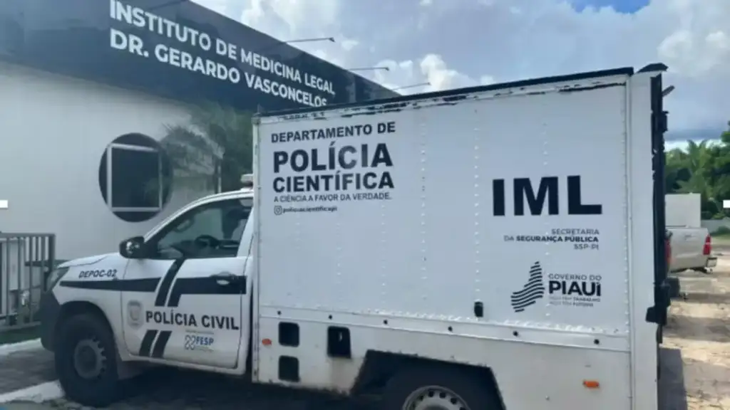 Veículo do IML em investigação de duplo homicídio em Barras
