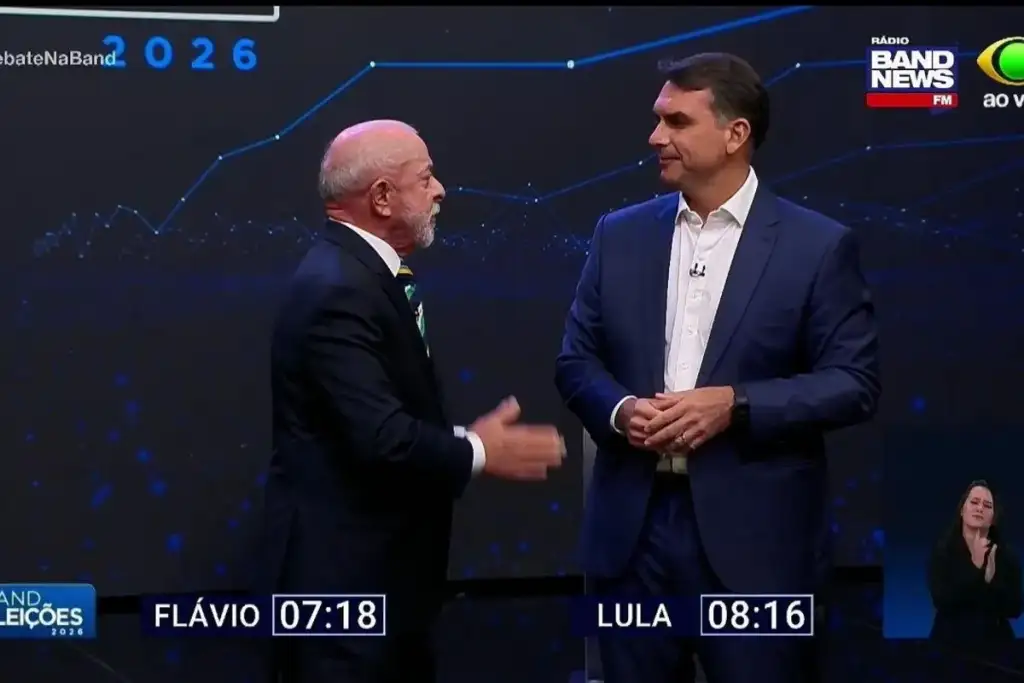 Debate presidencial lula flávio bolsonaro: Lula e Flávio Bolsonaro em debate presidencial