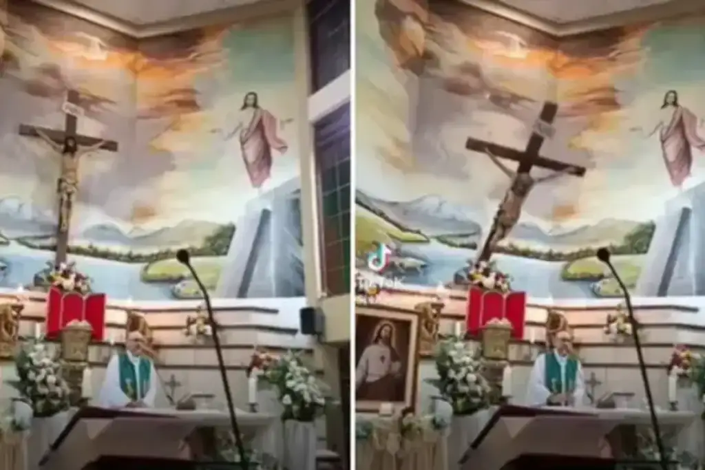 Cruz cai e mata padre em guayaquil: Padre morre atingido por cruz em missa ao vivo