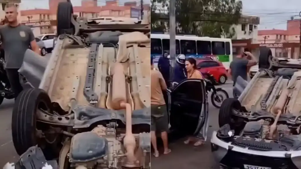 Capotamento na avenida jerônimo de albuquerque: Veículo capotado após colisão interdita trânsito em São Luís