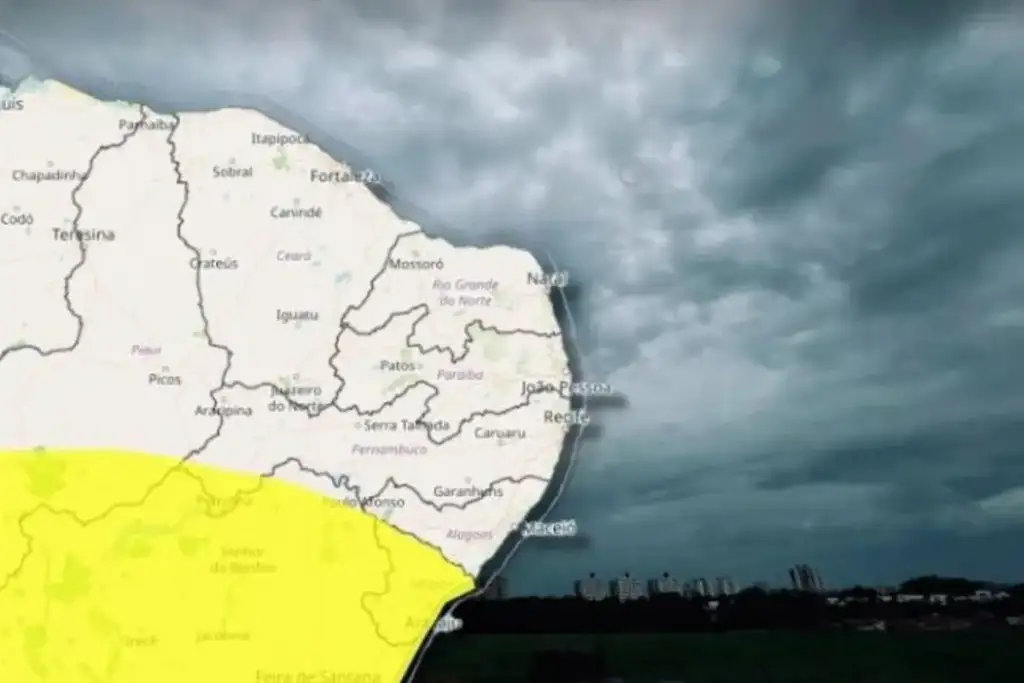 Alerta de tempestade no piauí: Mapa do Piauí com alerta de tempestade Inmet