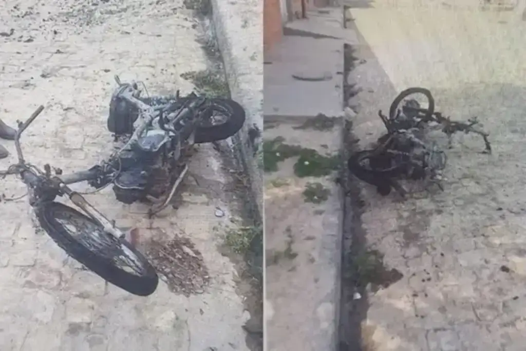 Mulher incendeia veículo em floriano: Moto incendiada por mulher em Floriano